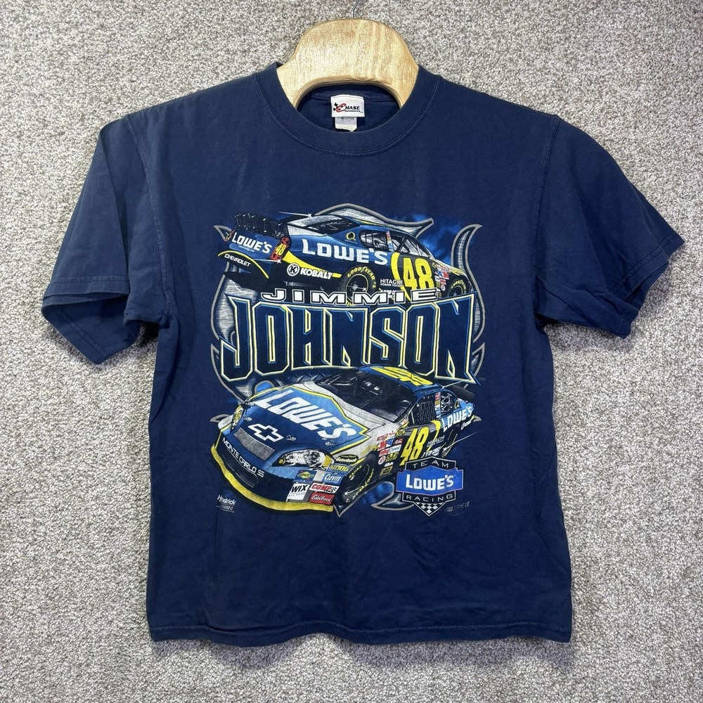 Jimmie Johnson 48 Shirt Mens Large Blue NASCAR Team Lowe's Chase Authentics